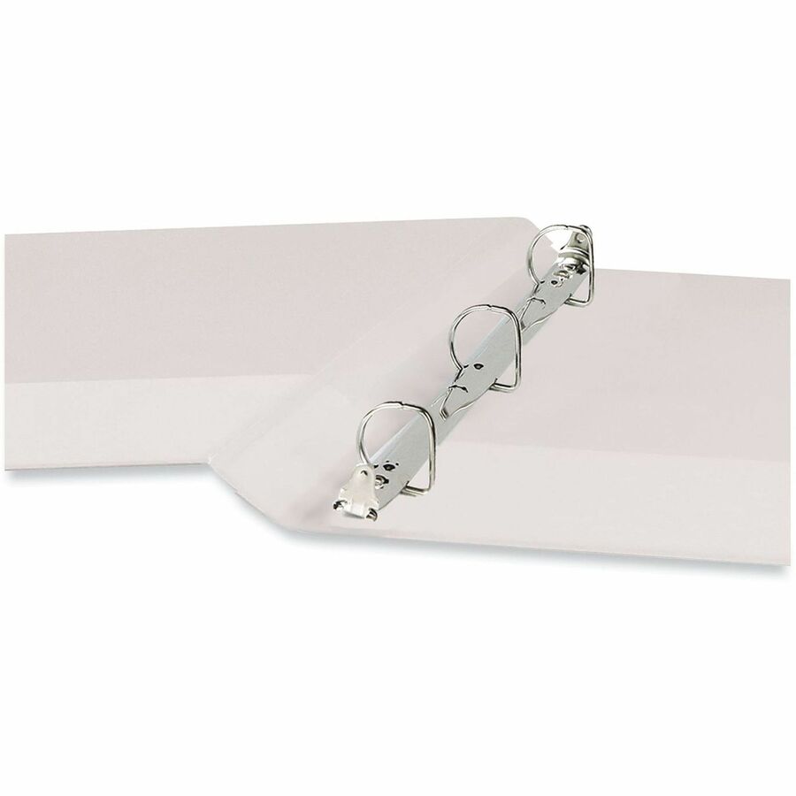 Universal Slant D-Ring View Binder, 3 Rings, 0.5" Capacity, 11 x 8.5, White - 1/2" Binder Capacity - Letter - 8 1/2" x 11" Sheet Size - 120 Sheet Capacity - 3 Ring(s) - Fastener(s): Ring - Pocket(s): 2, Inside Front & Back - Polypropylene - White - Non-st