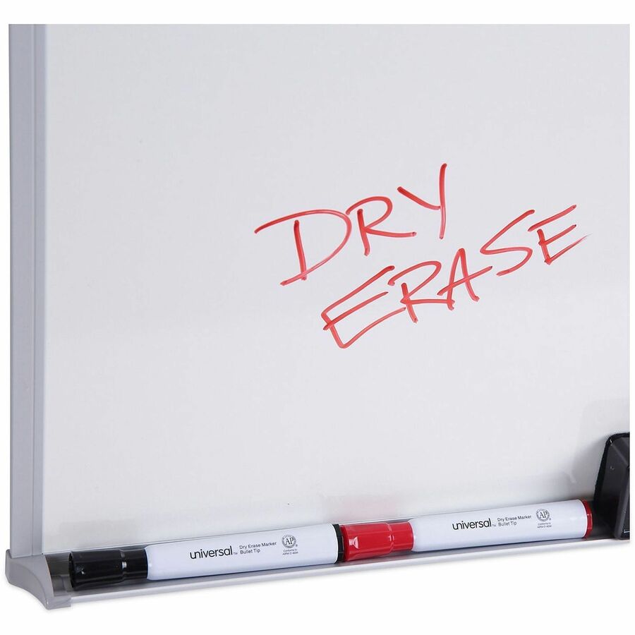 Universal Dry Erase Board - 24" (2 ft) Width x 18" (1.5 ft) Height - White Melamine Surface - Anodized Aluminum Frame - 1 Each