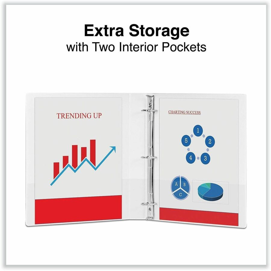 Universal Slant D-Ring View Binder, 3 Rings, 1" Capacity, 11 x 8.5, White - 1" Binder Capacity - Letter - 8 1/2" x 11" Sheet Size - 220 Sheet Capacity - 3 Ring(s) - Fastener(s): Ring - Pocket(s): 2, Inside Front & Back - Polypropylene - White - Non-stick 