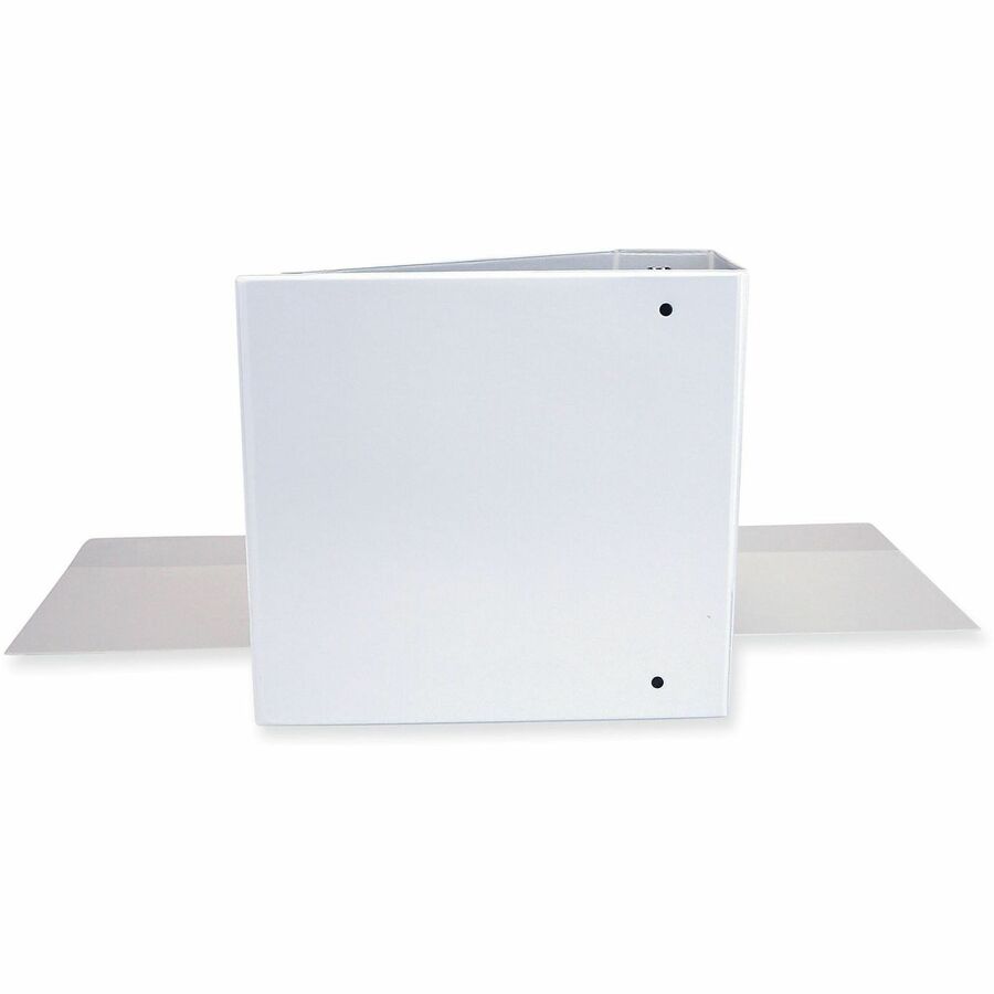 Universal Slant D-Ring View Binder, 3 Rings, 5" Capacity, 11 x 8.5, White - 5" Binder Capacity - Letter - 8 1/2" x 11" Sheet Size - 950 Sheet Capacity - 3 Ring(s) - Fastener(s): Ring - Pocket(s): 2, Inside Front & Back - Polypropylene - White - Non-stick 