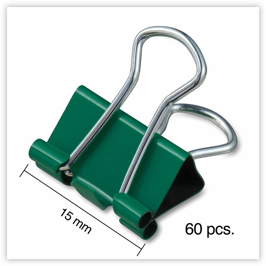 Universal Binder Clips with Storage Tub, Mini, Assorted Colors, 60/Pack - Mini - 0.6" Width - 0.25" Size Capacity - Assorted, Blue, Gold, Green, Red, White - Metal, Steel Wire - 60 / Pack