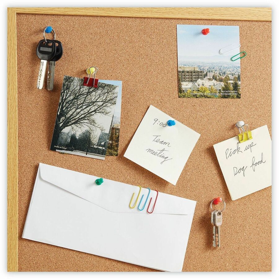 Universal Binder Clip/Paper Clip/Push Pin Set - Assorted Sizes - Assorted, Blue, Green, Red, White, Yellow - Metal, Plastic - 6 Kit