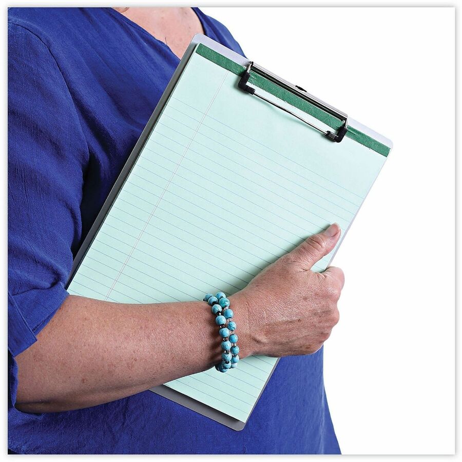 Universal Clipboard - 0.50" Clip Capacity - Storage for Document, Paper - 8 1/2" x 11" Sheet Size - Aluminum - Aluminum - 1 Each