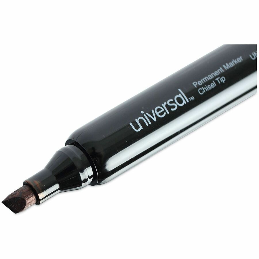 Universal Chisel Tip Permanent Marker Value Pack, Broad Chisel Tip, Black, 60/Pack - Broad Chisel Marker Point - Black Ink - General Purpose - 60 / Pack