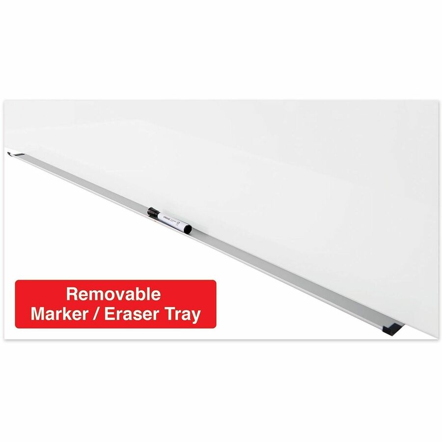 Universal Frameless Magnetic Glass Marker Board, 48" x 36" , White Surface - 48" (4 ft) Width x 36" (3 ft) Height - White Tempered Glass Surface - Magnetic - 1 Each