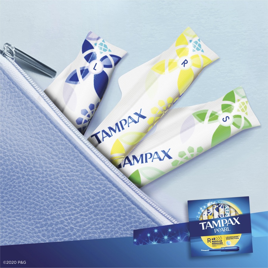 Tampax Pearl Regular Tampons - Plastic Applicator - 36 / Box - Comfortable,  Anti-leak, Unscented