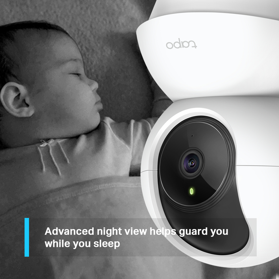 Tapo Network Camera - 30 ft (9.14 m) Night Vision - H.264 - 1920 x 1080 - Google Assistant, Alexa Supported - Security Cameras - TPLTAPOC200