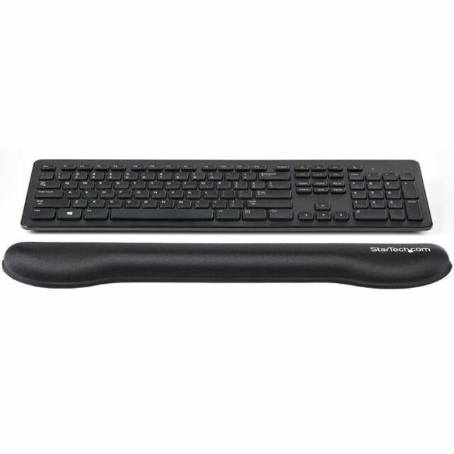 StarTech.com Foam Keyboard Wrist Rest - Ergonomic Wrist Support - Padded Keyboard Desk Cushion for Typing - Black Computer Hand & Arm Rest