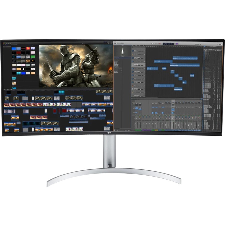 LG Ultrawide 38BN95C-W 38" Class UW-QHD+ Curved Screen Gaming LCD Monitor - 21:9 - Textured Black, Textured White, Silver