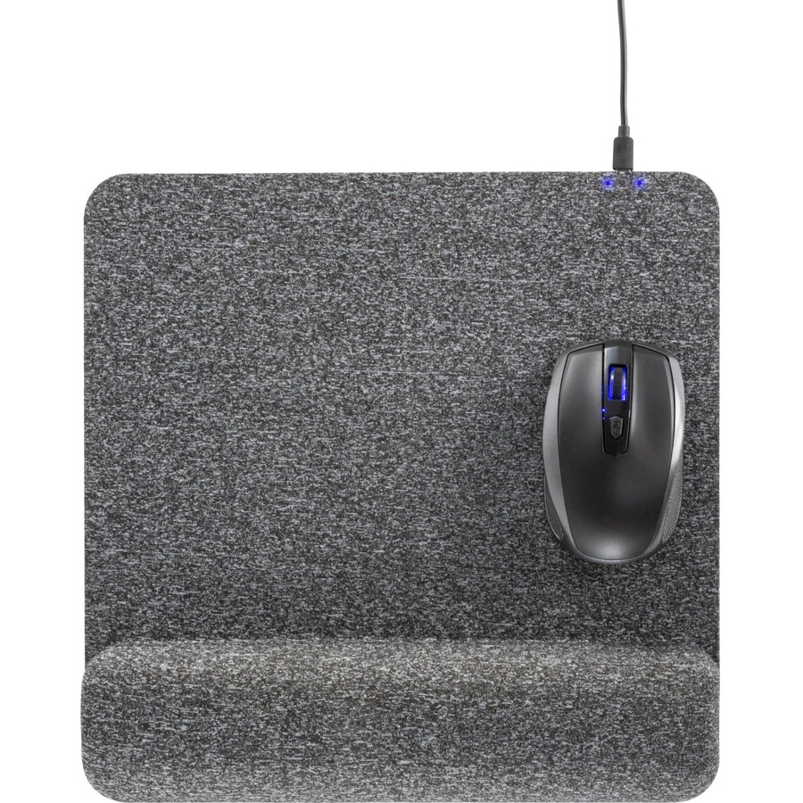 Allsop PowerTrack Plush Wireless Charging Mousepad - (32304) - 1.85" x 11.60" Dimension - Gray - Memory Foam - 1 Pack Retail - Mouse