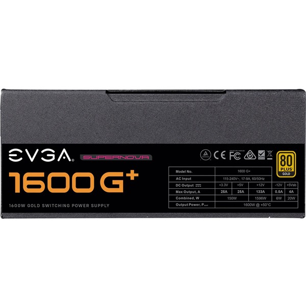 EVGA SuperNOVA 1600 G+, 80+ GOLD 1600W, Fully Modular, 10 Year Warranty, Includes FREE Power On Self Tester, Power Supply 220-GP-1600-X1