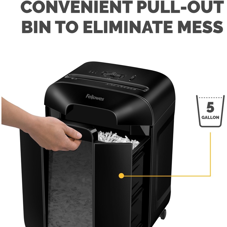 Fellowes LX85 Cross-cut Shredder - Non-continuous Shredder - Cross Cut - 12 Per Pass - for shredding Staples, Paper, Paper Clip, Credit Card, Junk Mail - 0.2" x 1.3" Shred Size - P-4 - 20 Minute Run Time - 30 Minute Cool Down Time - 18.93 L Wastebin Capac = FEL4400401