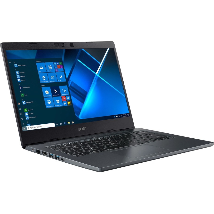 Acer TravelMate P414 business laptop with 14-inch Full HD IPS display, Intel Core i7, and slate blue chassis — alternate view 5