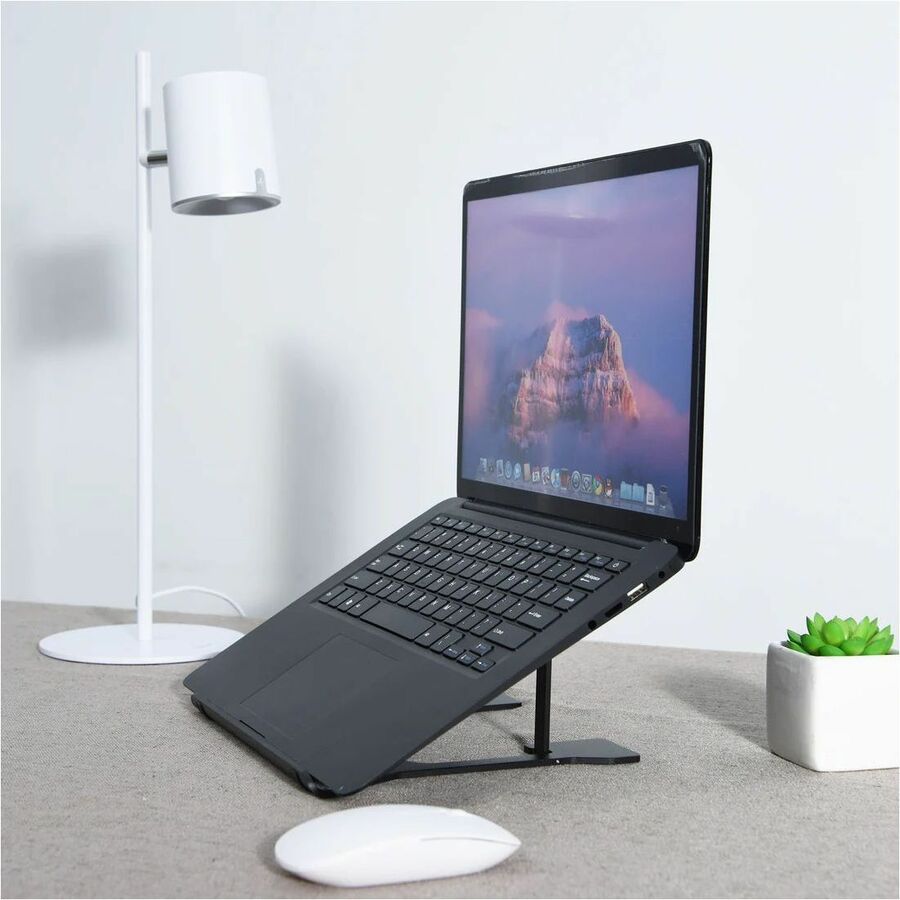 DAC Portable Laptop Stand With 6 Height Levels - Notebook, Tablet Support - Aluminum Alloy, Silicon - Black