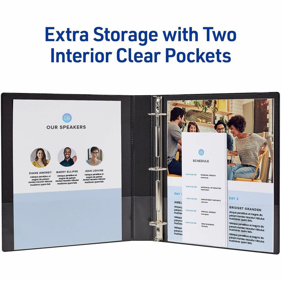 Avery® Durable View1" Binder, Pool Blue Binder (17831) - Avery® Durable View 3 Ring Binder, 1 Inch Slant Rings, 250-Sheet Capacity, DuraHinge, 1.4 Inch Wide Spine, Customizable Clear Covers and Spine, 1 Pool Blue Binder (17831)