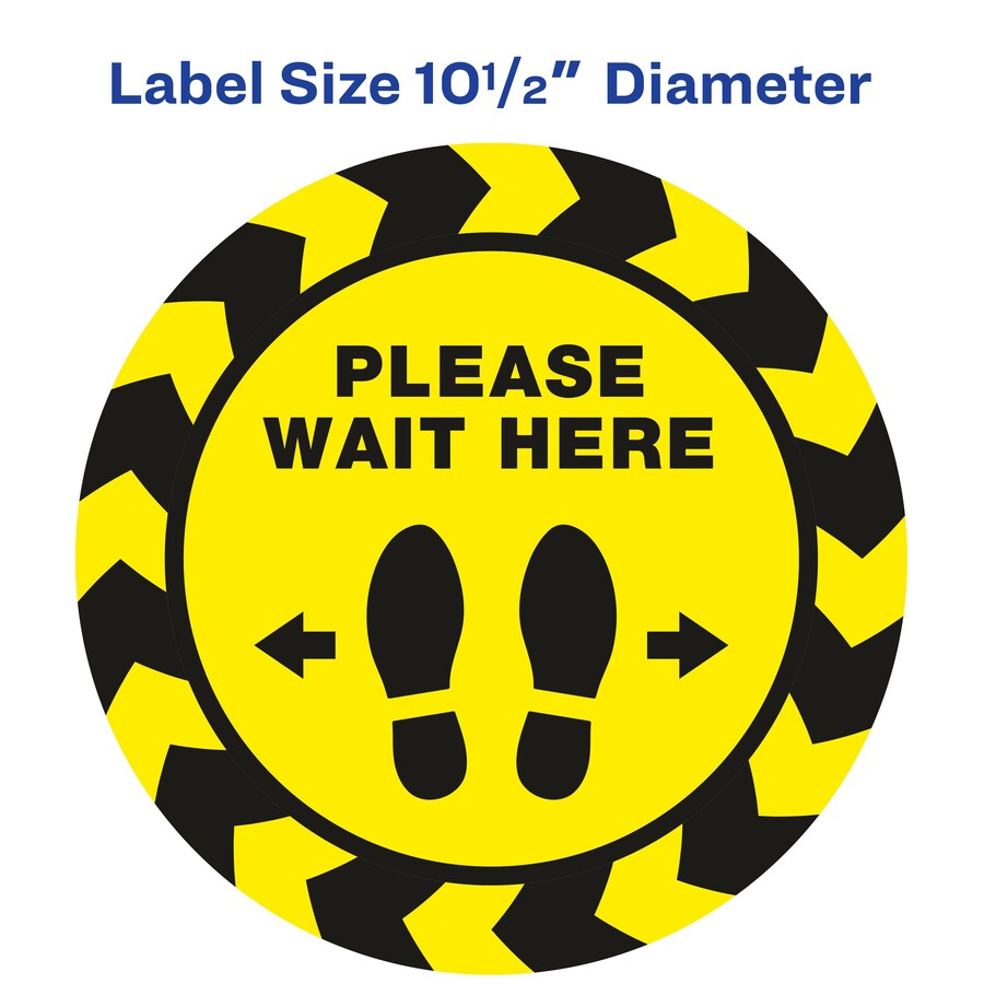 Picture of Avery&reg; PLEASE WAIT HERE Distancing Floor Decals