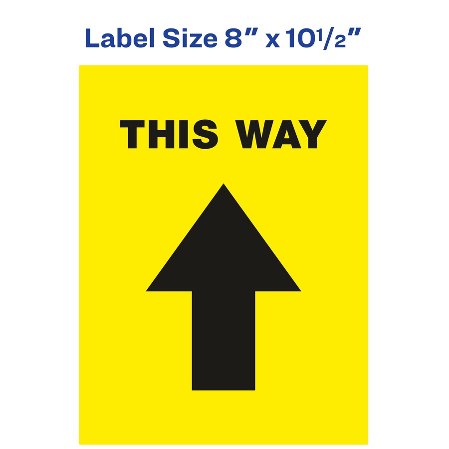 Avery® Floor Decal - 5 - This Way Print/Message - Rectangular Shape - Pre-printed, Tear Resistant, Wear Resistant, Non-slip, Water Resistant, UV Coated, Durable, Removable, Scuff Resistant - Vinyl - Black