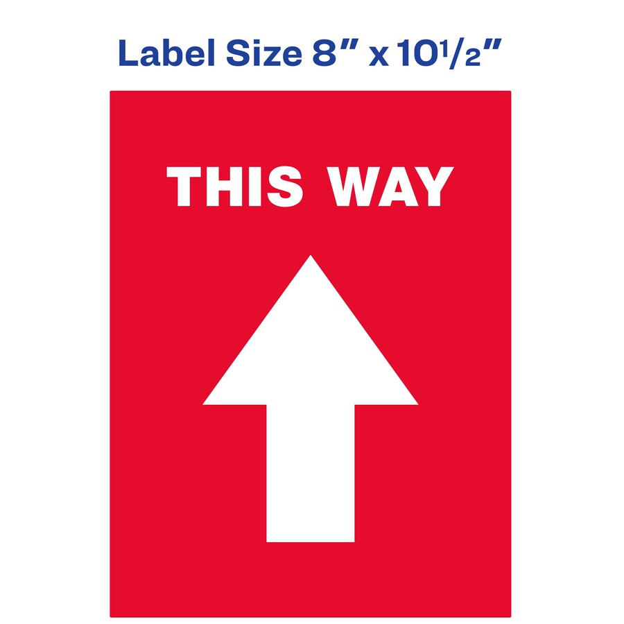 Avery® THIS WAY Social Distancing Floor Decals - 5 - This Way Print/Message - Rectangular Shape - Pre-printed, Tear Resistant, Wear Resistant, Non-slip, Water Resistant, UV Coated, Durable, Removable, Scuff Resistant - Vinyl - White