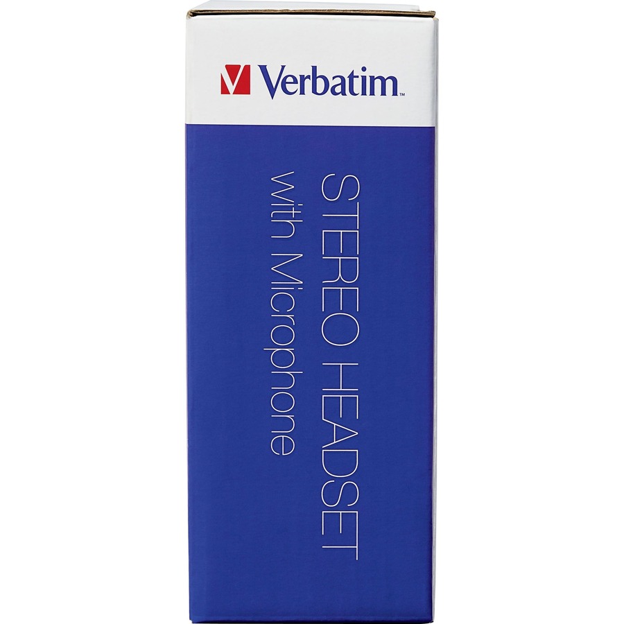 Verbatim Stereo Headset with Microphone - Stereo - Mini-phone (3.5mm) - Wired - 32 Ohm - 20 Hz - 20 kHz - Over-the-head - Binaural - Circumaural - 5.74 ft Cable - Omni-directional Microphone