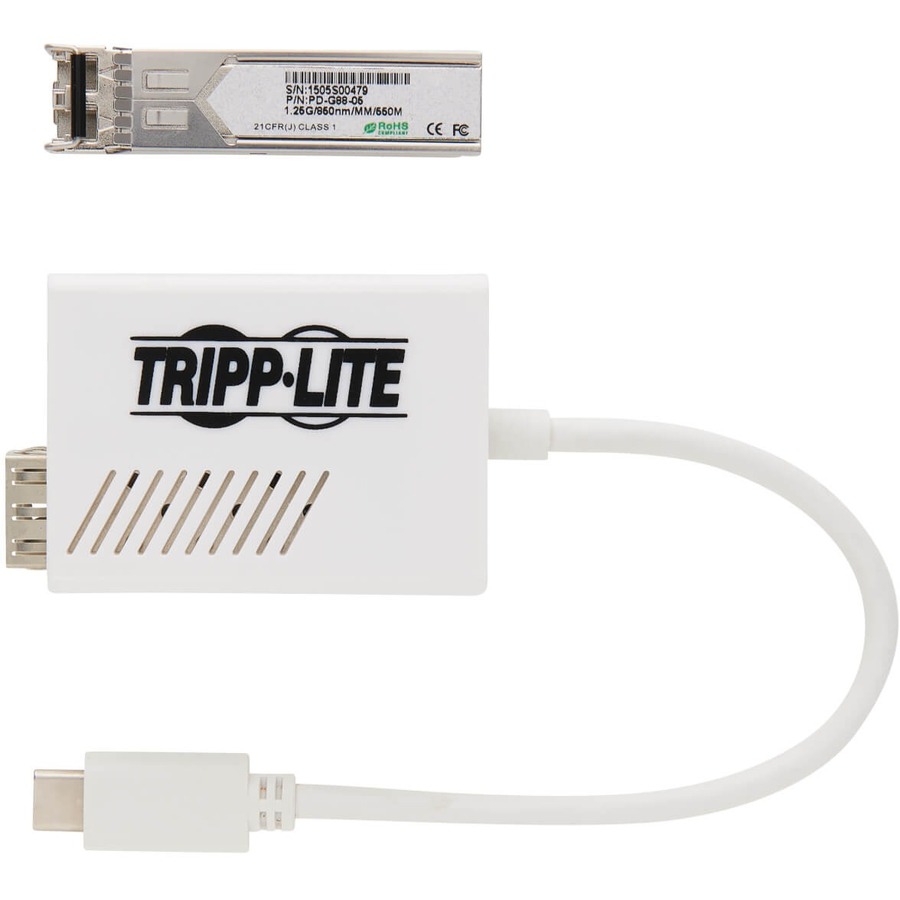 Tripp Lite by Eaton USB-C 3.1 to Fiber Optic Transceiver Gigabit Ethernet Adapter Singlemode 1310 nm LC Up to 5 km
