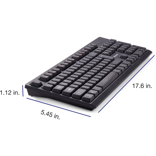 Cut the cord with the Verbatim Wireless Keyboard and Mouse. This combo offers 2.4Ghz wireless communication, so there are no delays in what you type and what you see onscreen. The included nano receiver is small enough to plug in once and stay connected.