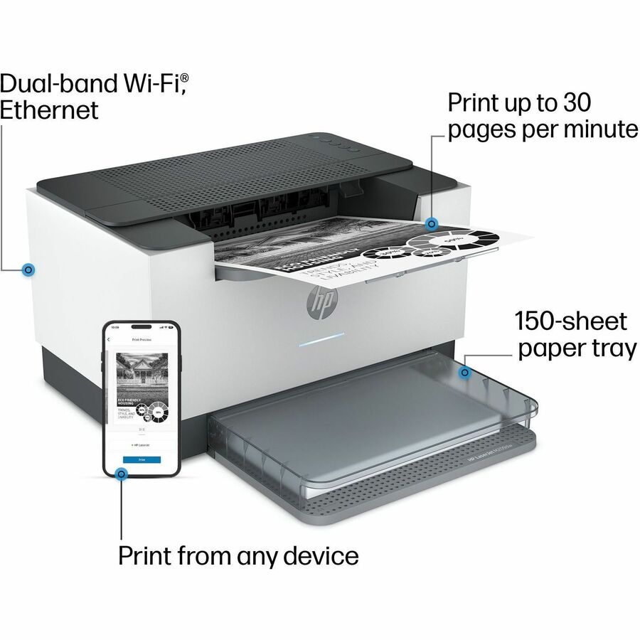 Imprimante laser LaserJet 200 M209dw Bureau Sans fil - Monochrome HP