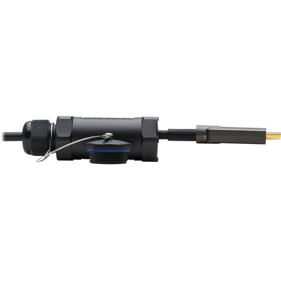 Eaton Tripp Lite Series High-Speed Armored HDMI Fiber Active Optical Cable (AOC) with Hooded Connectors - 4K @ 60 Hz, HDR, IP68, M/M, Black, 50 m (164 ft.)