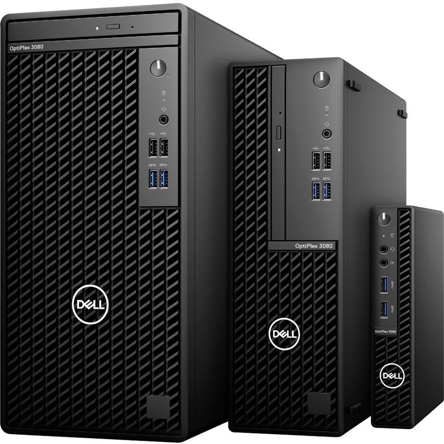 Dell OptiPlex 3000 3080 Desktop Computer - Intel Core i5 10th Gen i5-10505 Hexa-core (6 Core) 3.20 GHz - 8 GB RAM DDR4 SDRAM - 256 GB NVMe M.2 PCI Express M.2 SSD - Mini-tower - Black