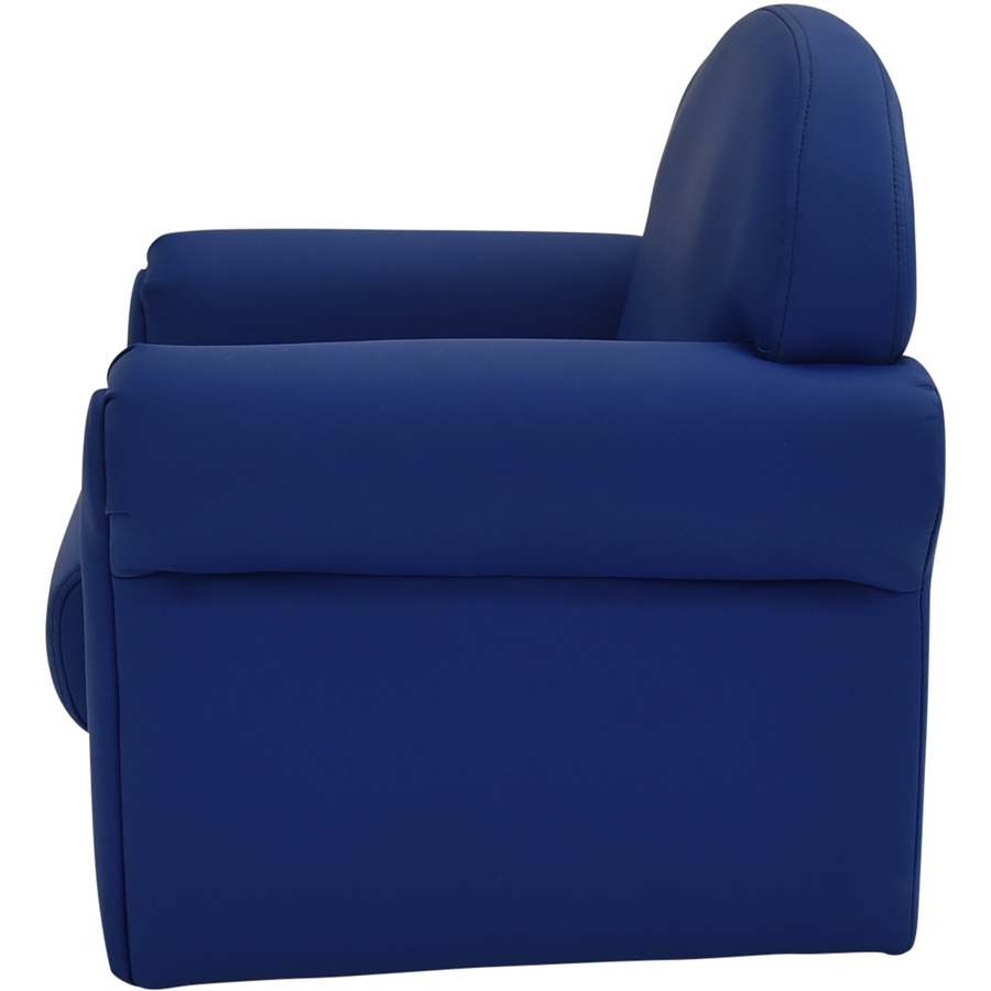 Children's Factory As We Grow Chair - Blue - Blue Seat - Blue Back - Hardwood Frame - Four-legged Base - Foam, Vegan Leather - Armrest - 1 Each - Cozy Seating - CFI805193