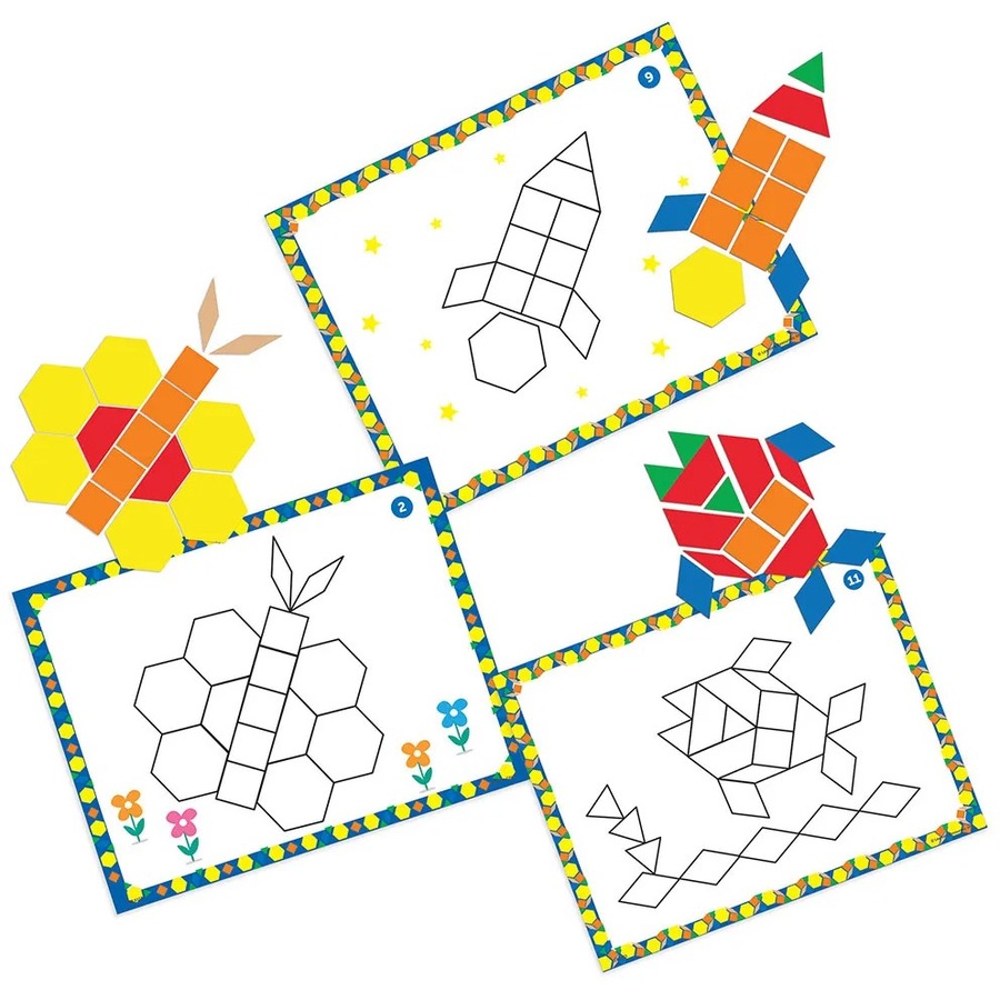 Learning Resources Pattern Block Activity Set - Skill Learning: Color Pattern, Art, Shape, Color Identification, Critical Thinking, Geometry, Creativity, STEM, Discovery, Mathematics, Direction, ... - 144 Pieces - 4-8 Year - Geometry - LRN6134