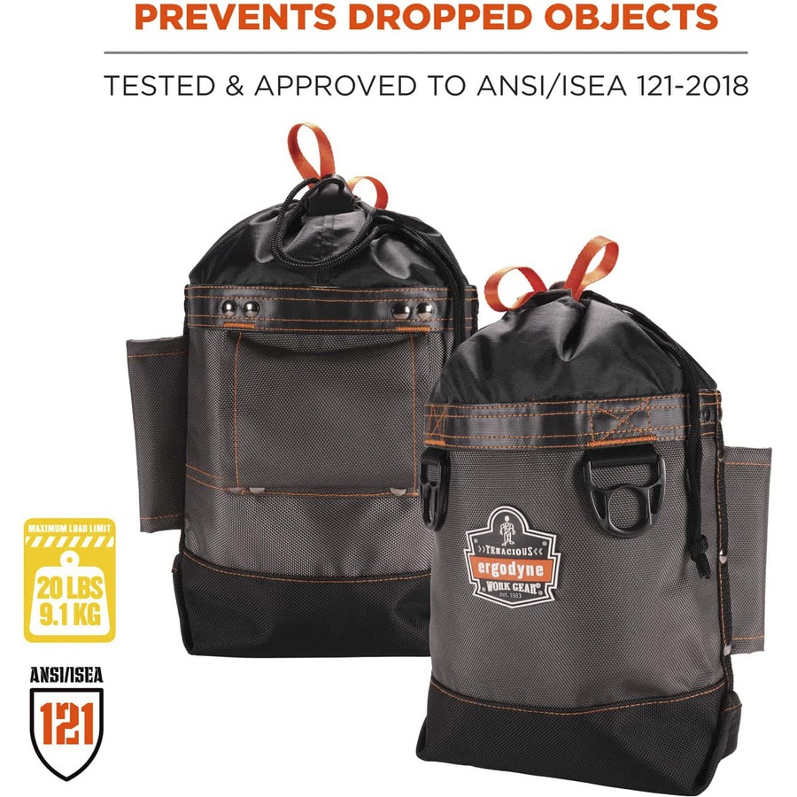 Arsenal 5926 Carrying Case (Pouch) Tools - Gray - Drop Resistant - Nickel Plated, 420D Nylon - 1680D Ballistic Polyester Exterior Material - D-ring, Belt Loop - 9" Height x 5" Width x 10" Depth - 1 Each