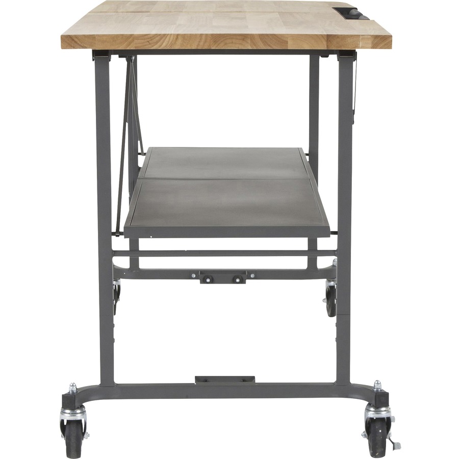 Cosco SmartFold Butcher Block Portable Workbench - 400 lb Capacity - 52" Table Top Width x 34.80" Table Top Depth - 25.50" HeightAssembly Required - Gray - 1 Each
