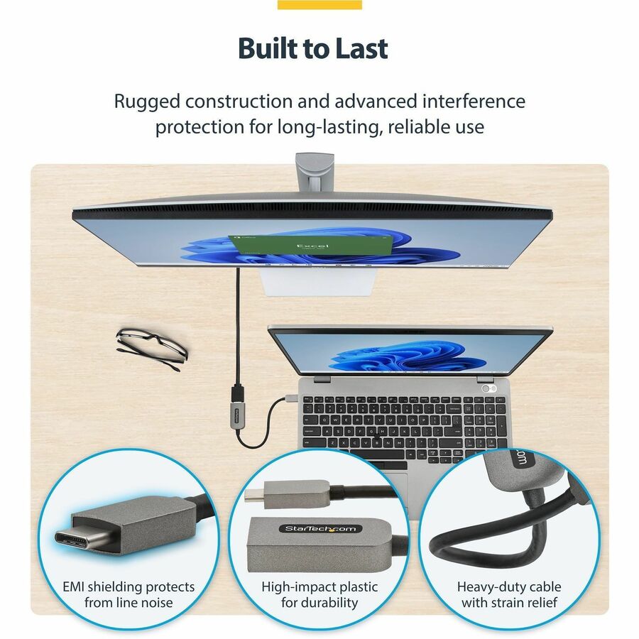 StarTech USB-C to HDMI Adapter, 4K 60Hz Video, HDR10, USB-C to HDMI Monitor Dongle, USB4 / Thunderbolt Compatible