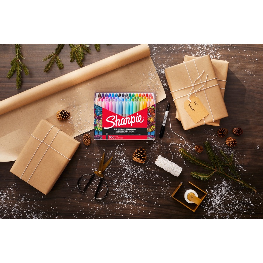Sharpie Ultimates Permanent Marker - Fine Marker Point - Multicolor - 65 /  Box - Filo CleanTech
