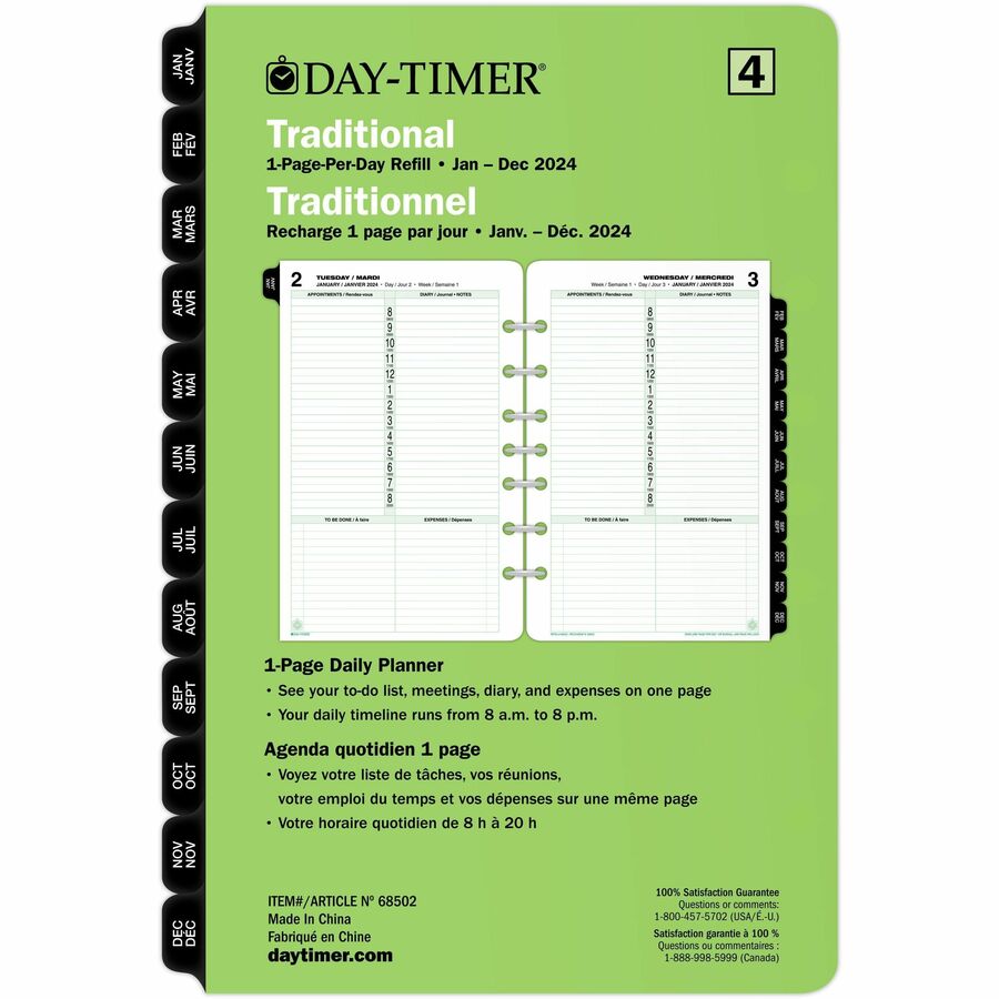 DayTimer Planner Refill Schelters Stockroom Supply Co. Office Supplies