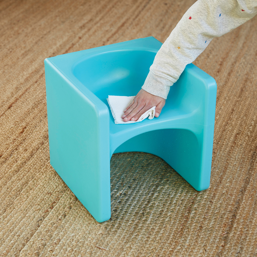 Early Childhood Resources Tri-Me Chair - Cyan Blue - Plastic - 1 Each - Toddler Furniture - ELR14430CY