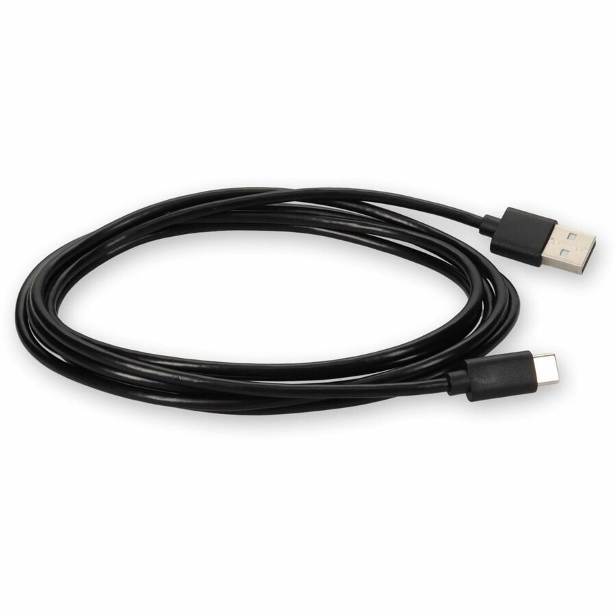 Black 5 meter USB 2.0 cable with USB Type-A male to USB Type-C male connectors — alternate view 5