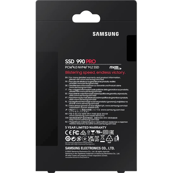 SAMSUNG 990 Pro 2TB M.2 NVMe PCIe 4.0 Solid State Drive