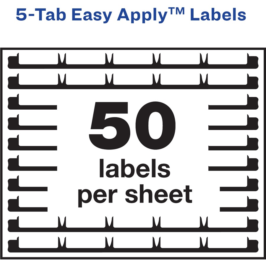 Picture of Avery&reg; 5 Tab Easy Print & Apply Clear Label Sheet Refills (11225)