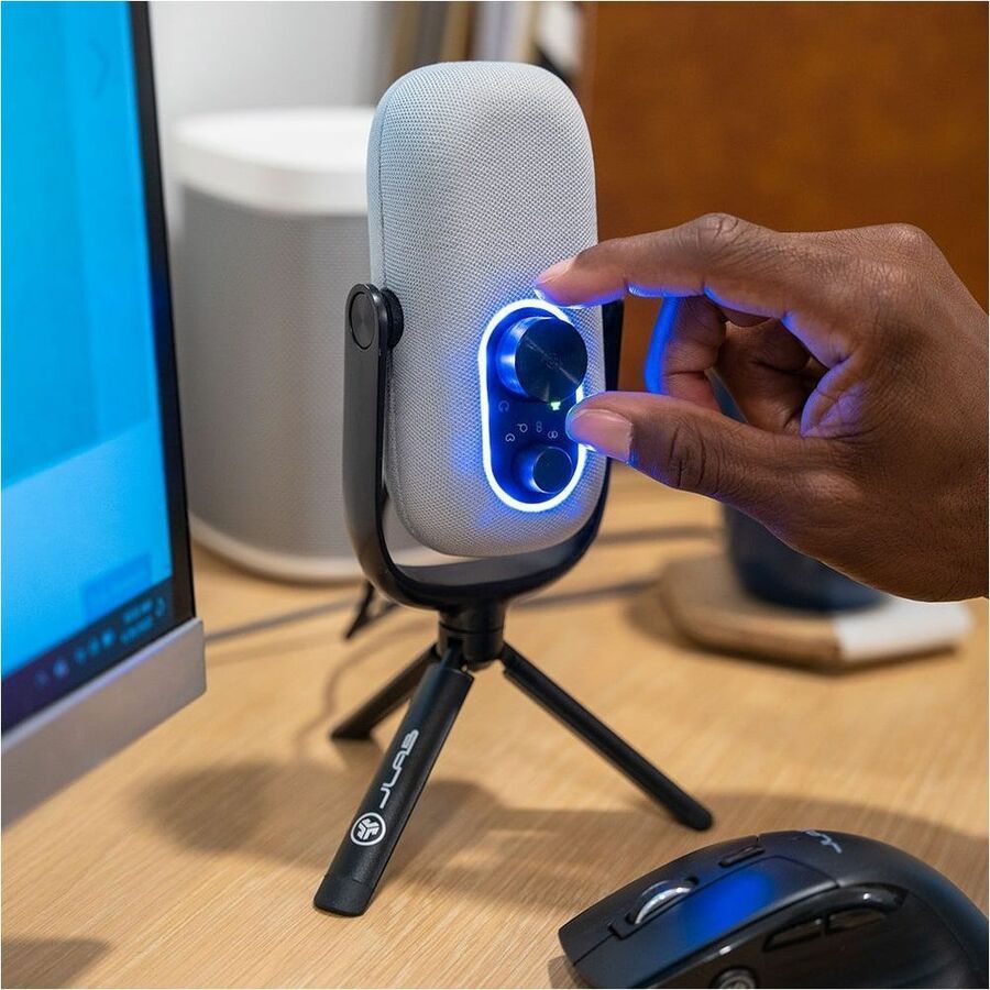 JLab JBuds Talk USB microphone in white for desktop voice communication — alternate view 5