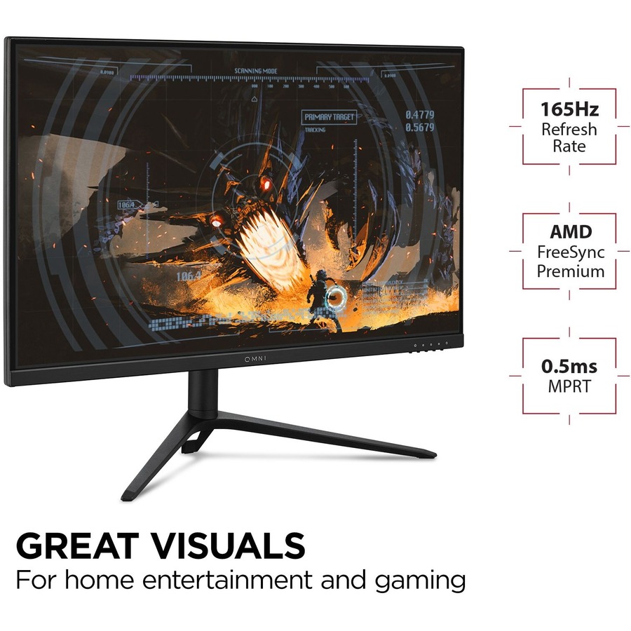 ViewSonic OMNI VX2728J 27 Inch Gaming Monitor 165hz 0.5ms 1080p IPS with FreeSync Premium, Advanced Ergonomics, HDMI, and DisplayPort