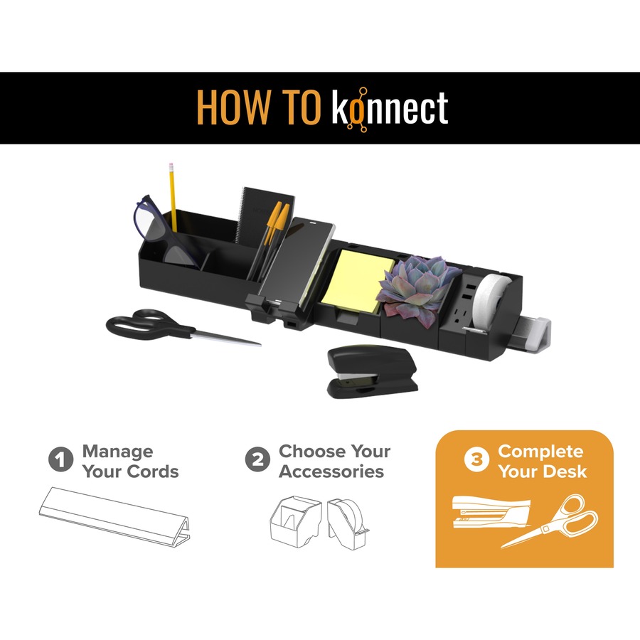 Bostitch Konnect Gooseneck LED Desk Lamp - LED Bulb - Gooseneck, Adjustable Brightness, Touch Sensitive Control Panel, Dimmable, Eco-friendly, Flexible Neck, Glare-free Light, USB Charging, Flicker-free - Desk Mountable - Black - for Desk, Office, Tablet,