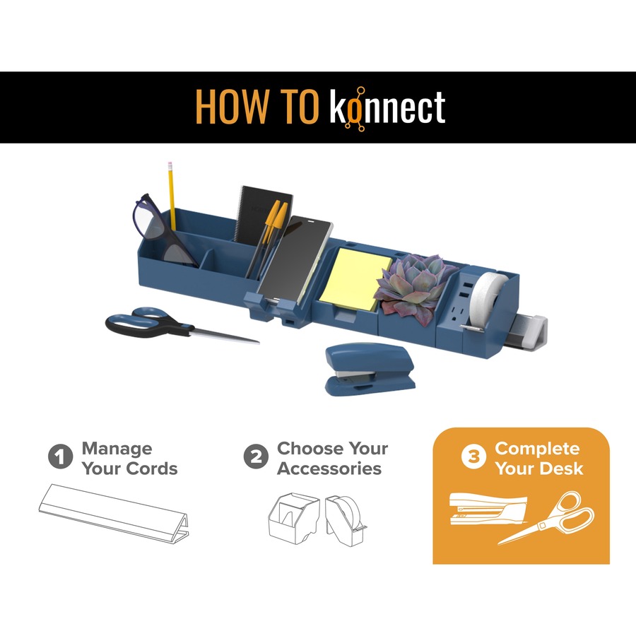 Bostitch Gooseneck LED Desk Lamp - 4.50 W LED Bulb - USB Charging, Gooseneck, Touch Sensitive Control Panel, Adjustable Brightness, Dimmable, Flexible Neck, Flicker-free, Glare-free Light, Eco-friendly - 480 lm Lumens - Desk Mountable - Blue - for Office,