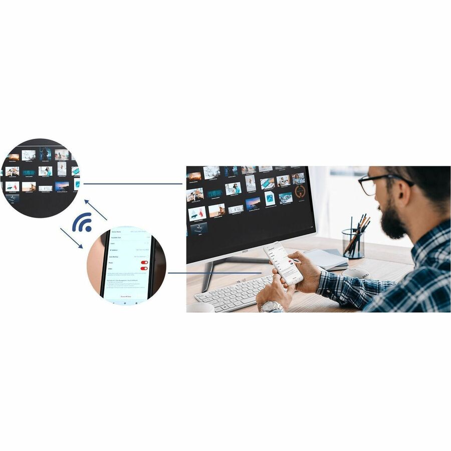 MSI Pro PRO AP222T 13M-068US All-in-One Desktop PC- Intel Pentium Gold G7400 - 4 GB - 128 GB SSD - 22" Full HD Touchscreen display