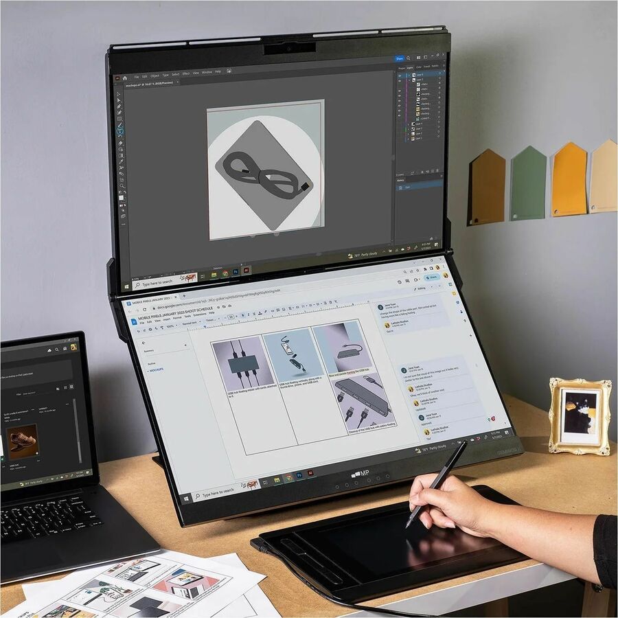Mobile Pixels Geminos T 24" Dual-Stacked 1080p Monitors with Multi-Touch and Webcam