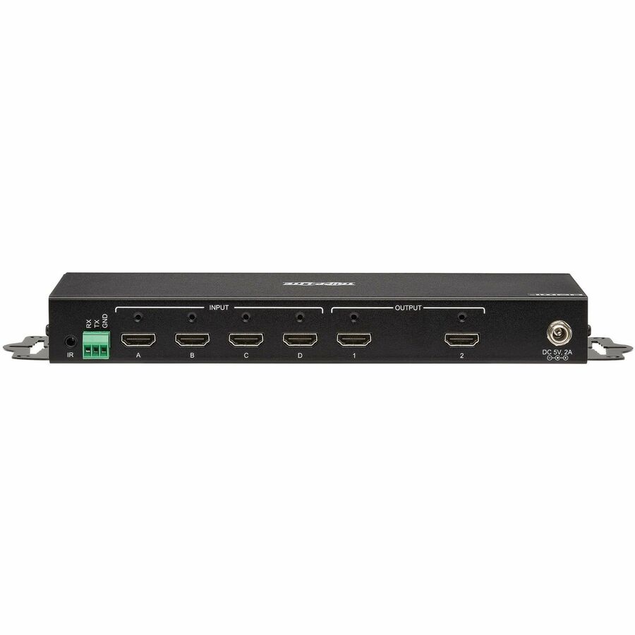 Eaton Tripp Lite Series 4x2 HDMI Matrix Switch/Splitter with Remote Control and Multi-Resolution Support, 4K 60 Hz, HDR, 4:4:4, TAA