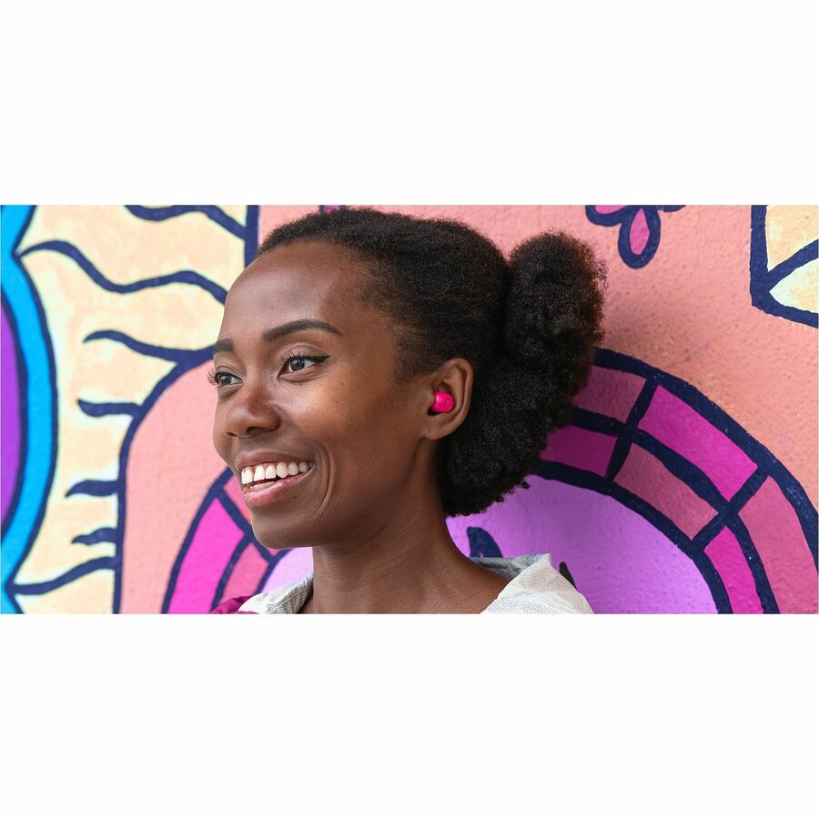 JLab JBuds Mini true wireless earbuds in pink with compact charging case — alternate view 5