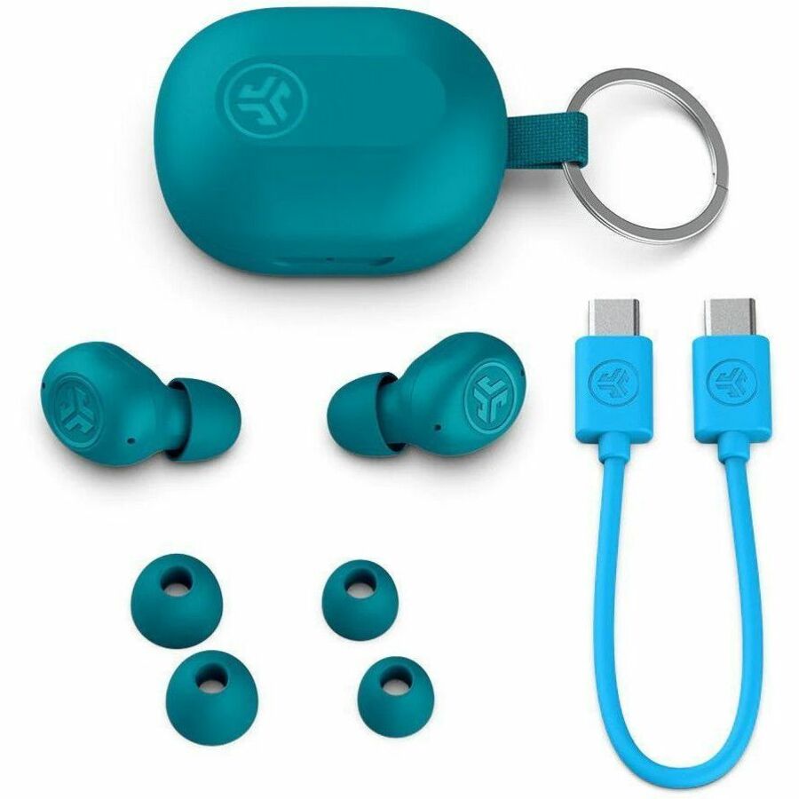 JLab JBuds Mini true wireless earbuds in Aqua, compact in-ear Bluetooth earbuds — alternate view 5