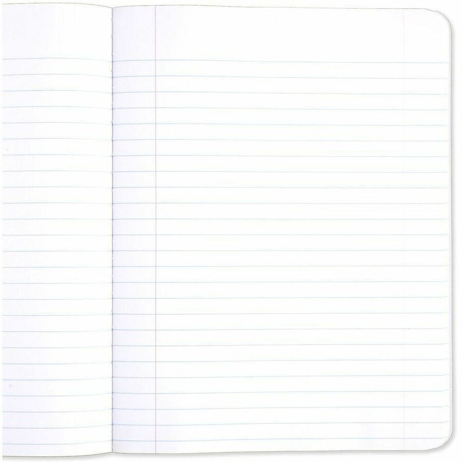 Mead Wide Ruled Composition Book - 1 Subject(s) - 100 Sheets - 200 Pages - Sewn - Legal/Wide Ruled Front Ruling - 20 lb Basis Weight - White Paper - Black Marble Marble Paper Cover - Reference Page, Double Sided Sheet, Conversion Table, Undated, Opaque, M