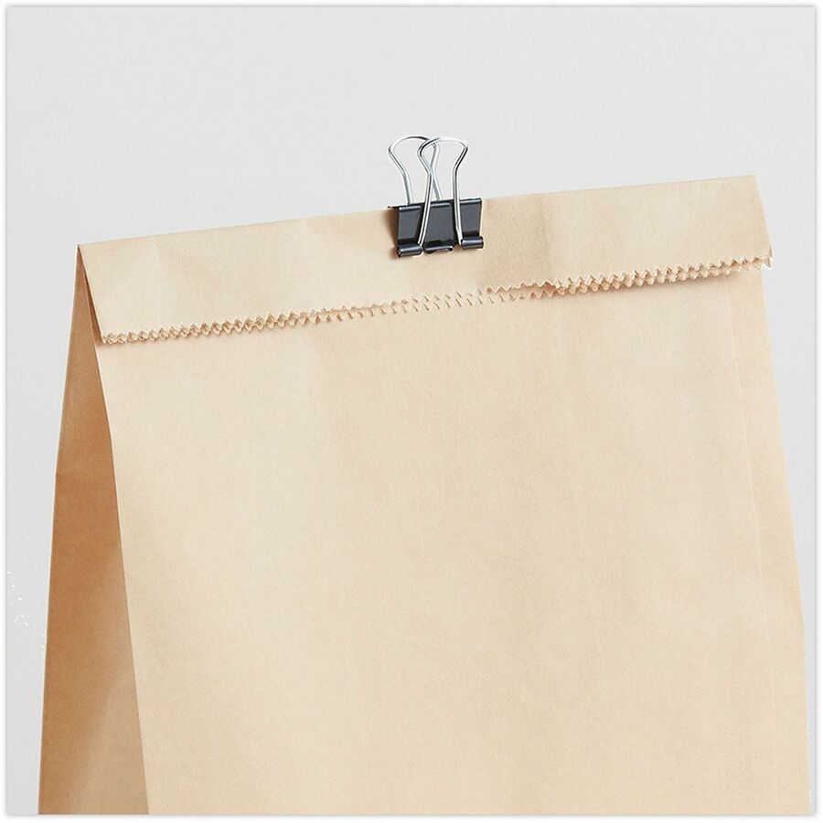 Universal Binder Clip - Small - 0.7" Width - 0.38" Size Capacity - for Paper, Binder, School, Home - Sturdy, Foldable Handle, Removable Handle - Black, Silver - Steel Wire - 12 / Box